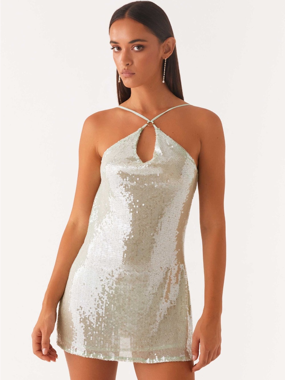 Peppermayo Silver Sequin Mini Dress - Picture 2 of 5